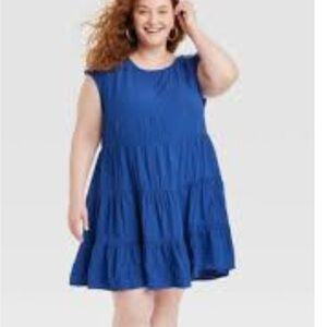 New NWT Knox Rose crinkle dress in blue XXL